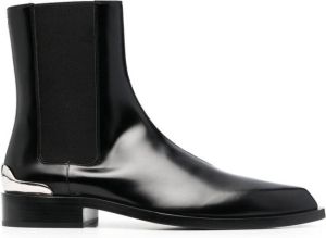 Jil Sander pointed leather ankle boots Black
