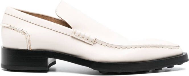 Jil Sander pointed-toe leather loafers White