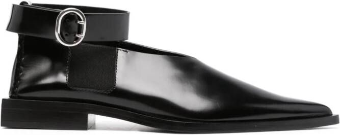 Jil Sander pointed-toe leather shoes Black