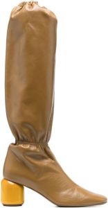 Jil Sander pull-on 75mm knee boots Brown