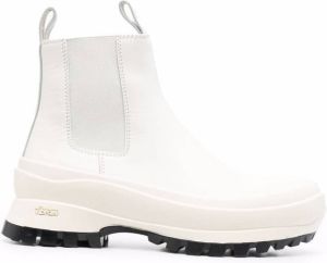 Jil Sander ridged-sole ankle boots White