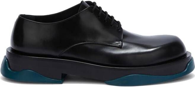 Jil Sander round-toe leather derby shoes Black