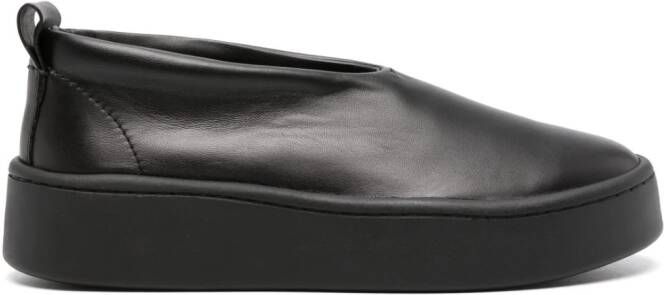 Jil Sander round-toe leather loafers Black