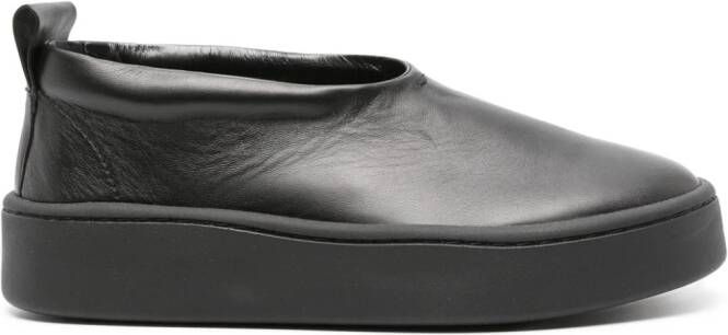 Jil Sander round-toe slip-on leather loafers Black