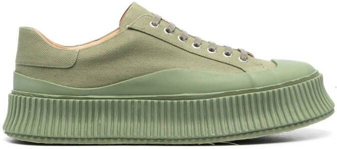 Jil Sander rubber-toecap ribbed-detail sneakers Green