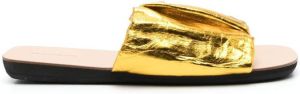 Jil Sander ruched slip-on sandals Gold