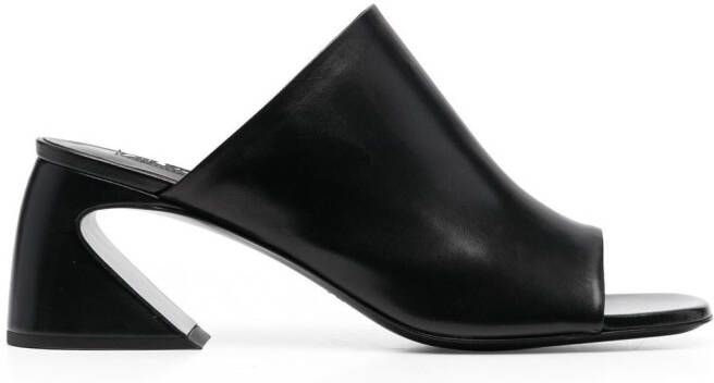 Jil Sander sculpted-heel leather mules Black