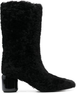 Jil Sander sheepskin mid-calf boots Black