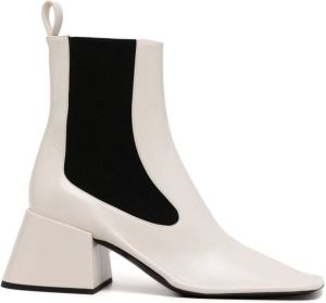 Jil Sander square-toe 68mm ankle boots White
