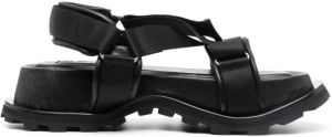 Jil Sander touch-strap platform sandals Black