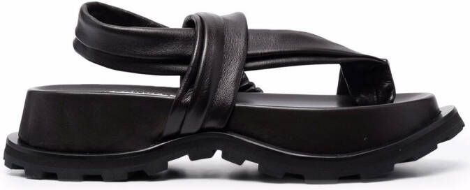 Jil Sander wraparound strap sandals Brown