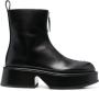 Jil Sander zipped leather booties Black - Thumbnail 1