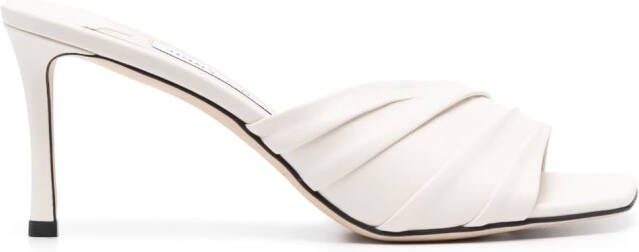 Jimmy Choo 80mm heeled leather sandals White