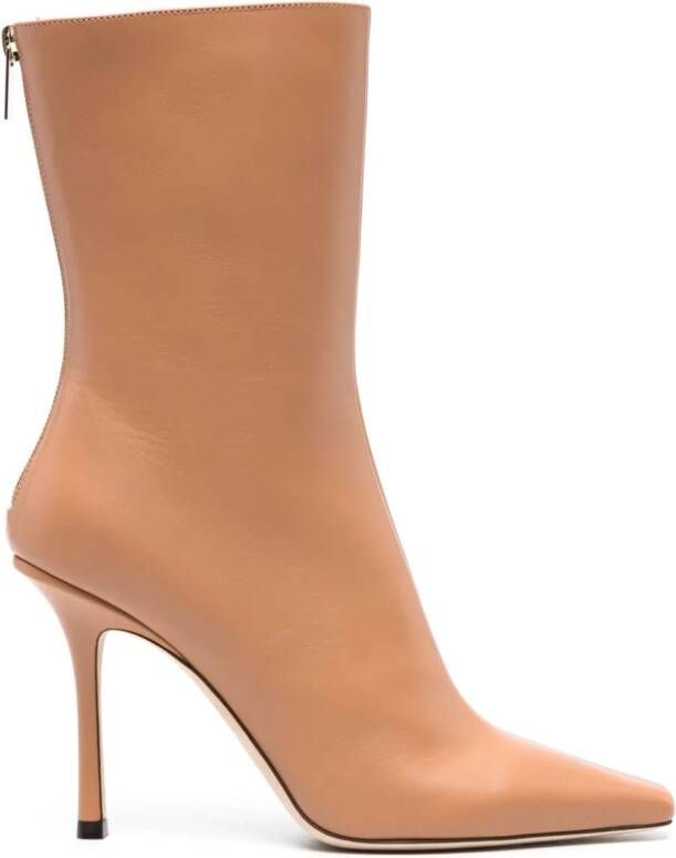Jimmy Choo Agathe 100mm pointed-toe boots Neutrals