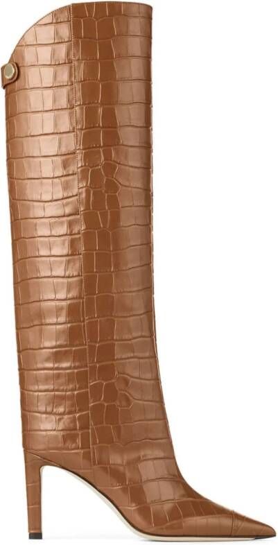Jimmy Choo Alizze 85mm pointed-toe boots Brown