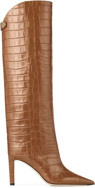 Jimmy Choo Alizze 85mm pointed-toe boots Brown