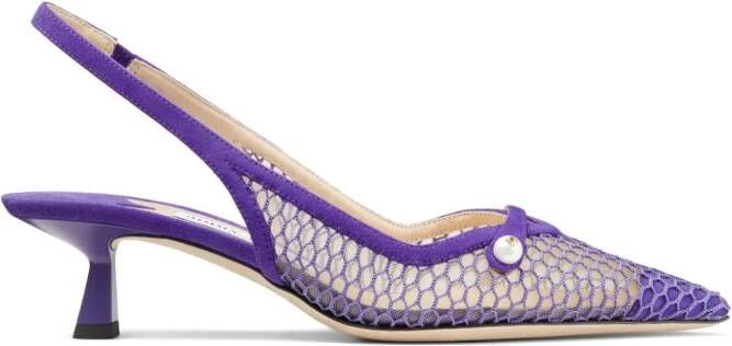 Jimmy Choo Amita 45mm fishnets sandals Purple