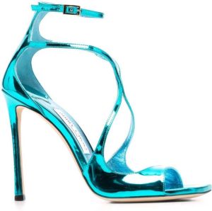 Jimmy Choo Azia 110mm metalic sandals Blue