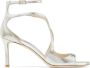 Jimmy Choo Azia 75mm metallic-effect sandals Silver - Thumbnail 1