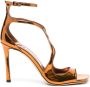 Jimmy Choo Azia 95mm metallic-effect sandals Brown - Thumbnail 1