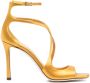 Jimmy Choo Azia 95mm metallic-effect sandals Gold - Thumbnail 1