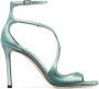 Jimmy Choo Azia 95mm metallic-effect sandals Green - Thumbnail 1