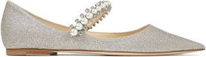 Jimmy Choo Baily embellished ballerina shoes Silver