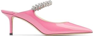 Jimmy Choo Bing 65mm patent leather mules Pink