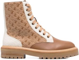Jimmy Choo Cora monogram-debossed boots Brown