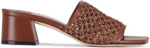 Jimmy Choo crochet-strap heeled sandals Brown
