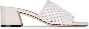 Jimmy Choo crochet-strap heeled sandals White