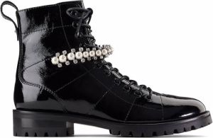 Jimmy Choo Cruz pearl-embellished boots Black