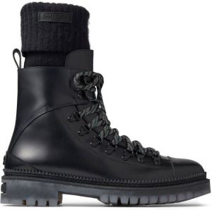 Jimmy Choo Devin leather combat boots Black