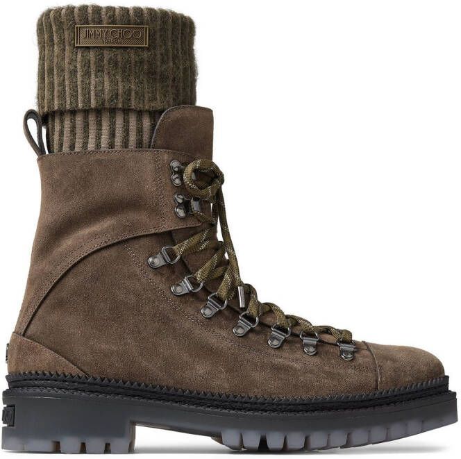 Jimmy Choo Devin suede cargo boots Brown