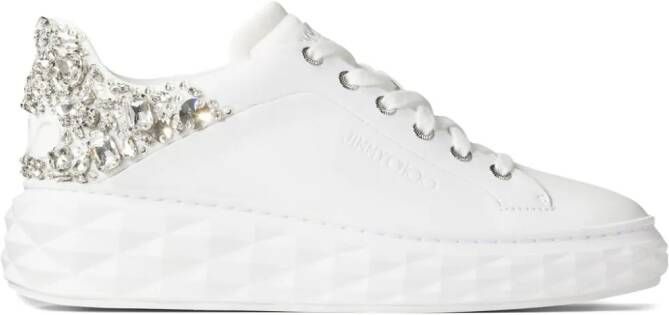 Jimmy Choo Diamond Maxi crystal-embellished sneakers White