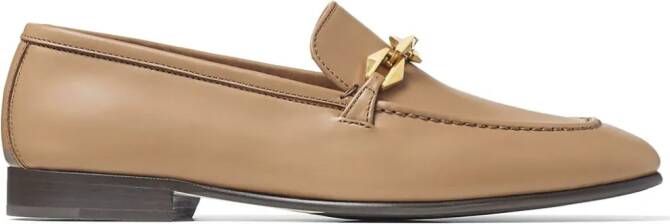 Jimmy Choo Diamond Tilda leather loafers Neutrals