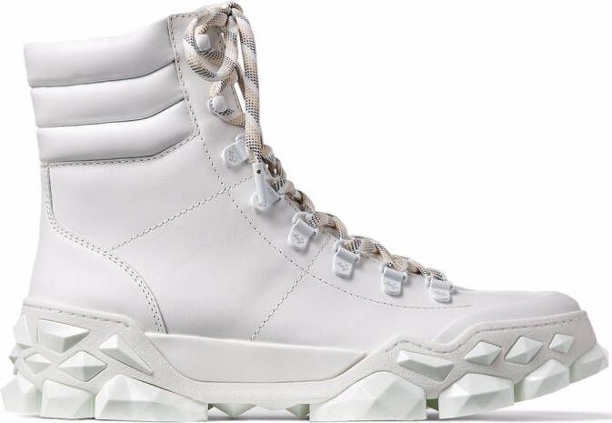 Jimmy Choo Diamond x Hike F leather hiking boots White