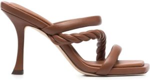 Jimmy Choo double-strap 100mm leather sandals Brown