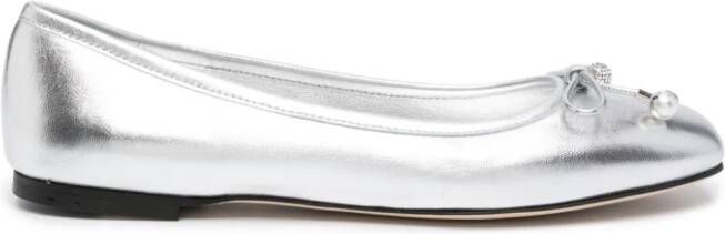 Jimmy Choo Elme metallic ballerina shoes Silver