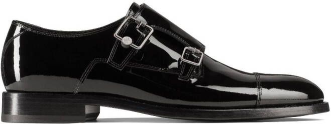 Jimmy Choo Finnion leather monk shoes Black