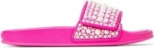 Jimmy Choo Fitz pearl-embellished slides Pink