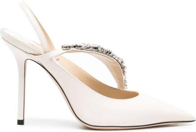 Jimmy Choo Flos 100mm leather pumps White