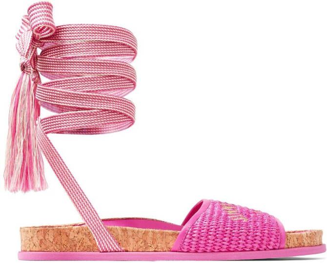 Jimmy Choo Gal flat wrap-around sandals Pink