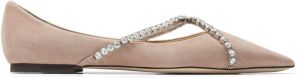 Jimmy Choo Genevi crystal-embellished ballerina shoes Pink