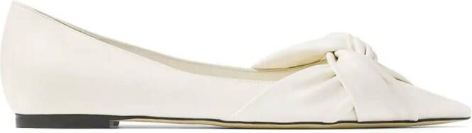 Jimmy Choo Hedera knot-detail ballerina shoes White