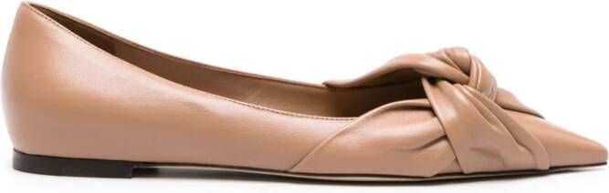 Jimmy Choo Hedera leather ballerina shoes Neutrals