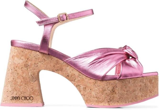 Jimmy Choo Heloise 95 wedge sandals Pink