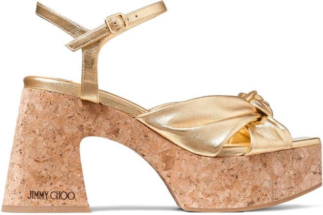 Jimmy Choo Heloise 95mm sandals Gold