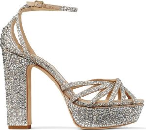 Jimmy Choo Isra 120mm studded platform sandals Silver
