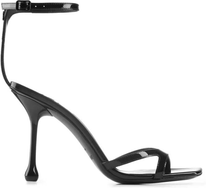 Jimmy Choo Ixia 95mm patent leather sandals Black